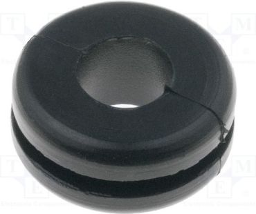 633-02070, Кабельный ввод, dмонтажн.отв: 10мм, dотв: 6мм, ПВХ, черный, UL94V-2